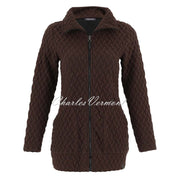 Dolcezza 'Basket Weave' Patterned Zip Jacket - Style 75183 (Brown)