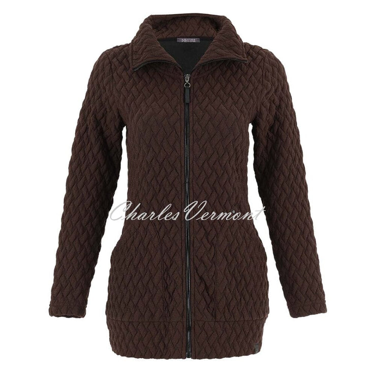 Dolcezza 'Basket Weave' Patterned Zip Jacket - Style 75183 (Brown)