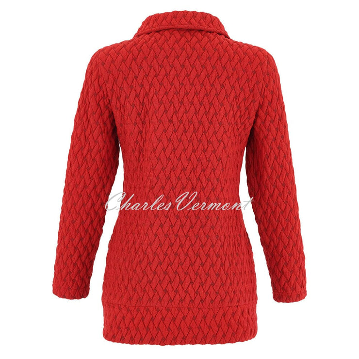Dolcezza 'Basket Weave' Patterned Zip Jacket - Style 75183 (Red)