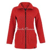 Dolcezza 'Basket Weave' Patterned Zip Jacket - Style 75183 (Red)