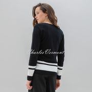 Marble Striped Sweater - Style 7552-101 (Black / Ivory)
