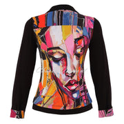 Dolcezza 'Baisti' Jersey Blouse With Abstract Face Print - Style 75623