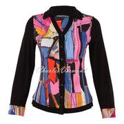 Dolcezza 'Baisti' Jersey Blouse With Abstract Face Print - Style 75623