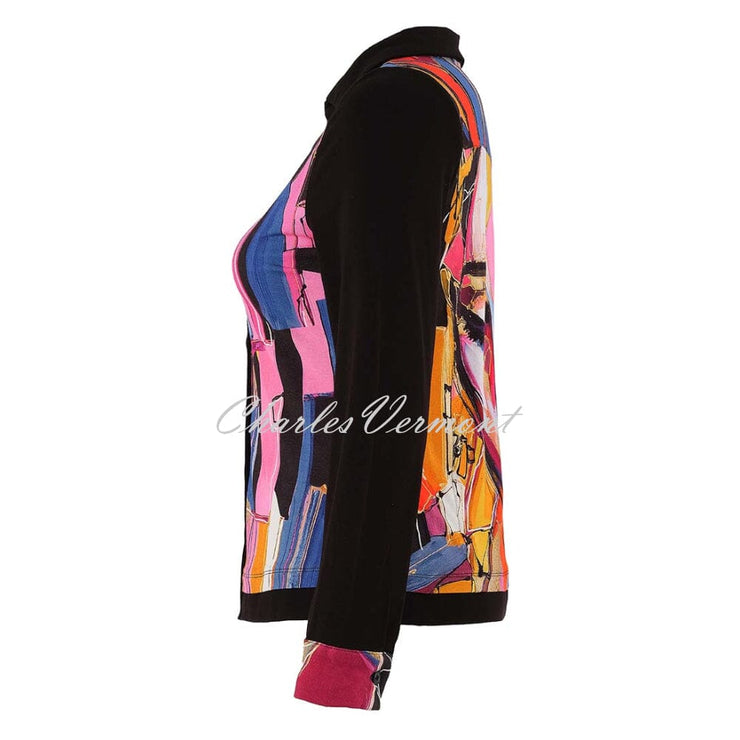 Dolcezza 'Baisti' Jersey Blouse With Abstract Face Print - Style 75623