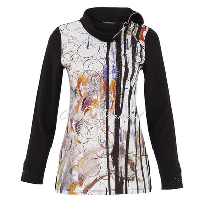Dolcezza 'Pretext For War' Tunic Top With Asymmetric Zip Neckline - Style 75652