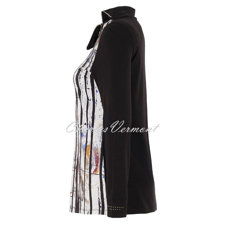 Dolcezza 'Pretext For War' Tunic Top With Asymmetric Zip Neckline - Style 75652