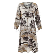 Dolcezza 'Unbalanced' V-Neck Dress With Waist Tie - Style 75686