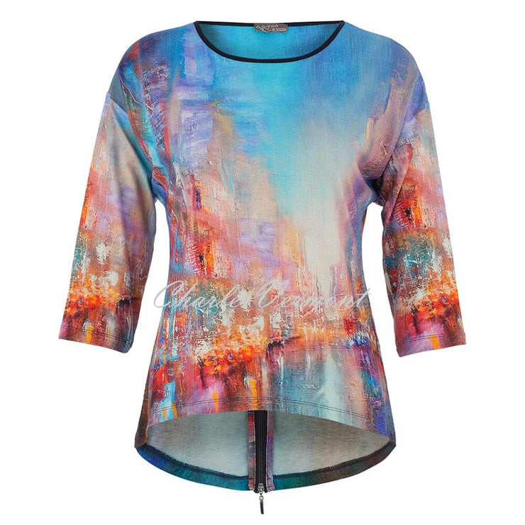 Dolcezza 'The Blue City' Top With Zip Back - Style 75713