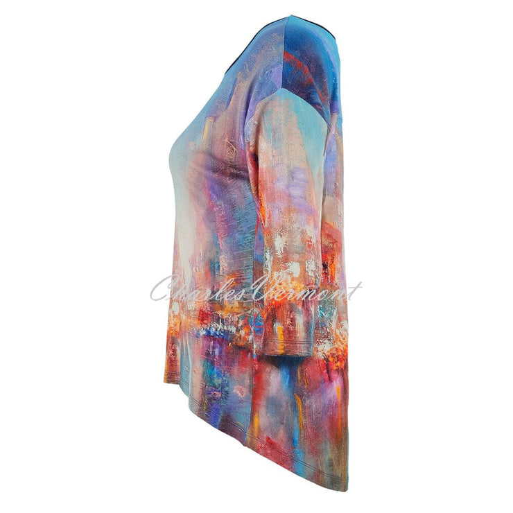 Dolcezza 'The Blue City' Top With Zip Back - Style 75713