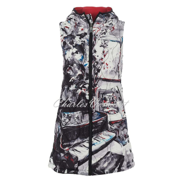 Dolcezza 'Piano Blues III' Longline Gilet - Style 75825
