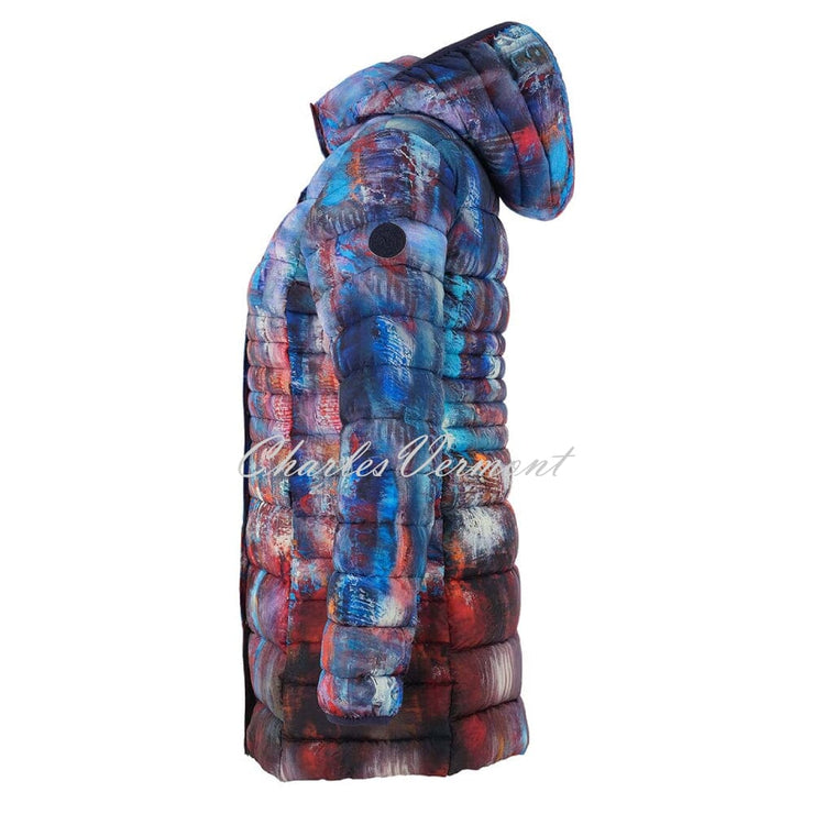 Dolcezza 'The Blue City' Longline Hooded Coat - Style 75843