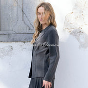 Marble Knit Blazer Jacket - Style 7597-105 (Charcoal)