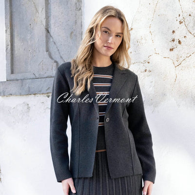 Marble Knit Blazer Jacket - Style 7597-105 (Charcoal)