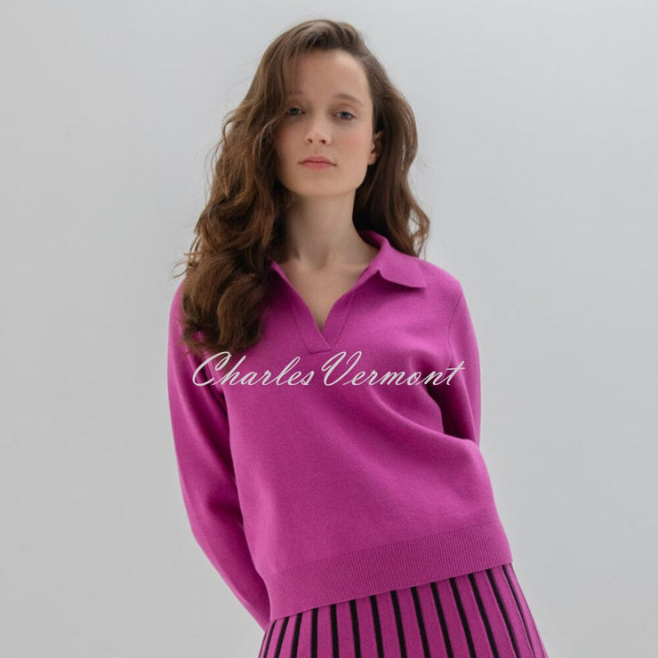 Marble Sweater - Style 7627-222 (Magenta)