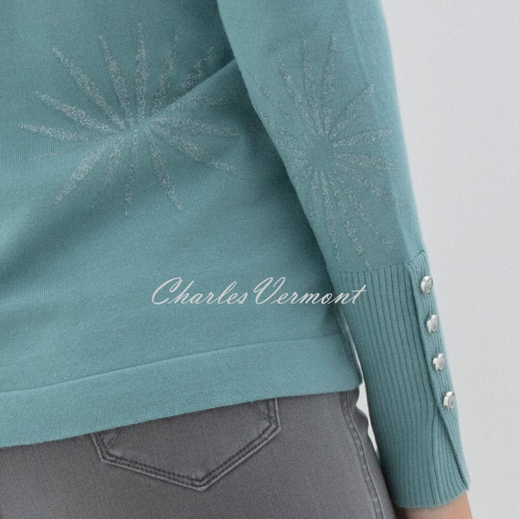 Marble Starburst Print Sweater - Style 7674-223 (Sea Foam)
