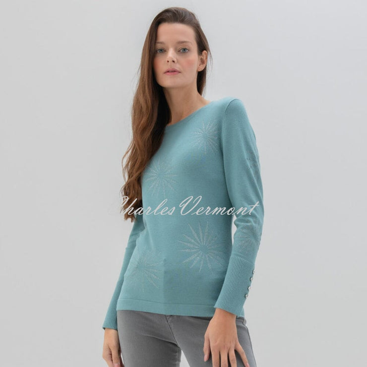 Marble Starburst Print Sweater - Style 7674-223 (Sea Foam)
