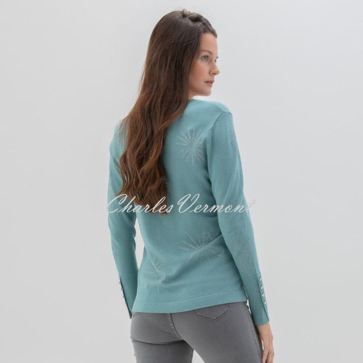 Marble Starburst Print Sweater - Style 7674-223 (Sea Foam)