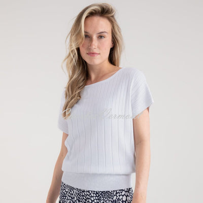 Marble Patterned Rib Sweater - Style 7801-102 (White)