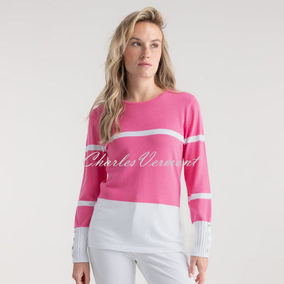 Marble Striped Sweater - Style 7810-194 (Pink / White)