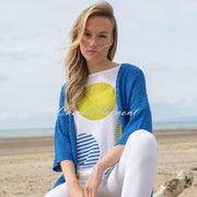Marble Patterned Longline Cardigan - Style 7814-153 (Cobalt)