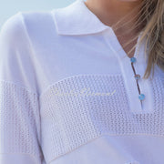 Marble Pointelle Patterned Sweater - Style 7825-102 (White)