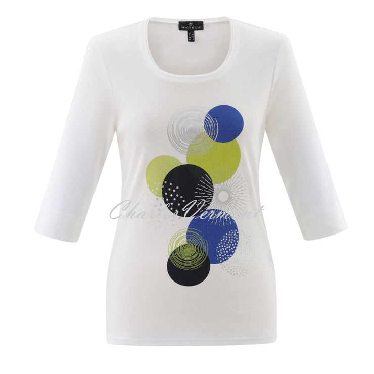 Marble Circle Print Top - Style 7836-153 (Cobalt / Multi)