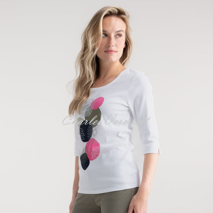 Marble Circle Print Top - Style 7836-194 (Pink / Multi)