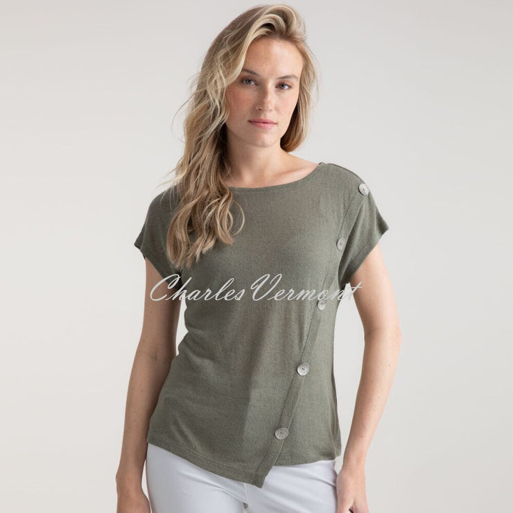 Marble Asymmetric Top - Style 7845-123 (Khaki)