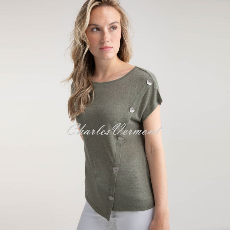 Marble Asymmetric Top - Style 7845-123 (Khaki)