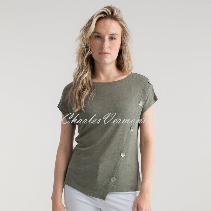 Marble Asymmetric Top - Style 7845-123 (Khaki)