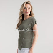 Marble Asymmetric Top - Style 7845-123 (Khaki)
