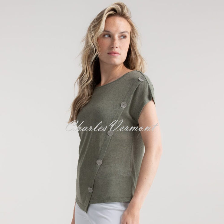 Marble Asymmetric Top - Style 7845-123 (Khaki)