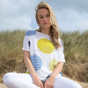 Marble Printed Top And Camisole - Style 7847-153 (Cobalt / Multi)