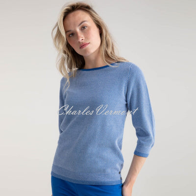 Marble Stripe Knit Sweater - Style 7869-153 (Cobalt)