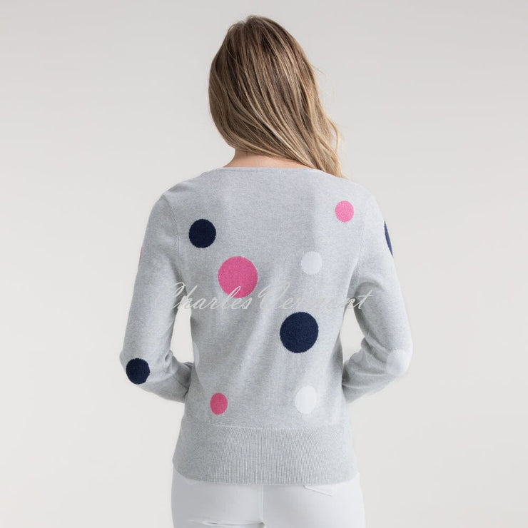 Marble Polka Dot Sweater - Style 7872-106 (Silver / Multi)