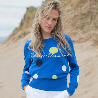 Marble Polka Dot Sweater - Style 7872-153 (Cobalt / Multi)