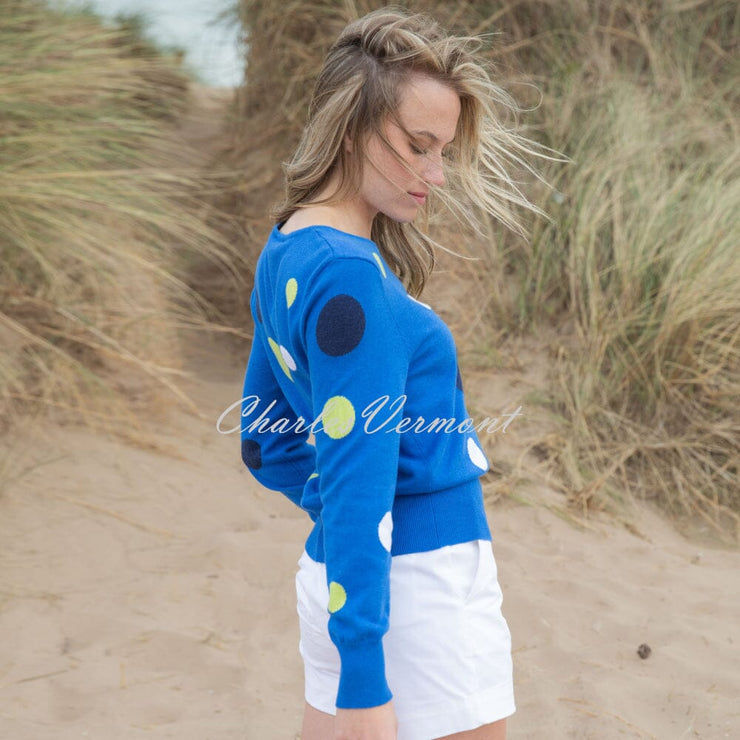 Marble Polka Dot Sweater - Style 7872-153 (Cobalt / Multi)
