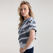 Marble Patterned Sweater - Style 7876-103 (Navy)
