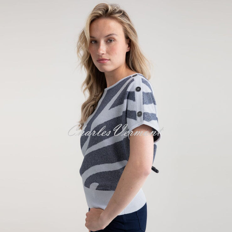 Marble Patterned Sweater - Style 7876-103 (Navy)