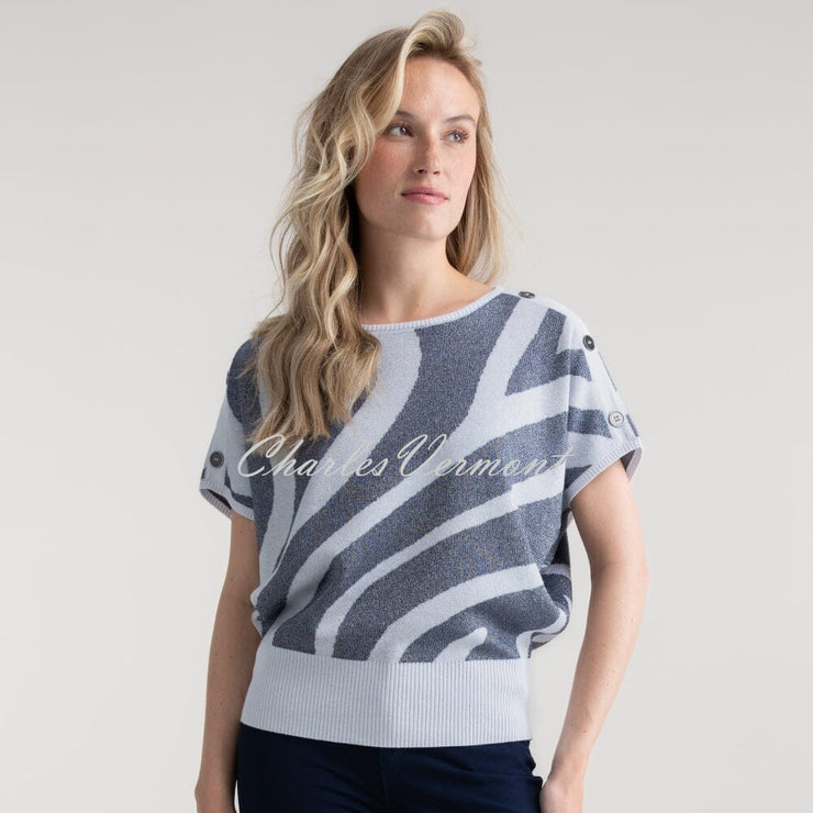 Marble Patterned Sweater - Style 7876-103 (Navy)