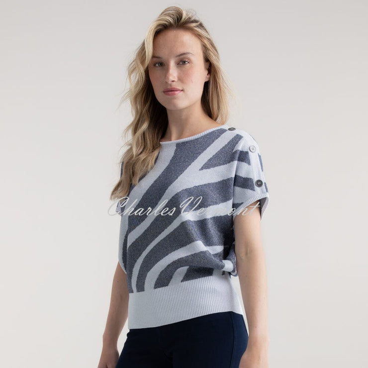 Marble Patterned Sweater - Style 7876-103 (Navy)