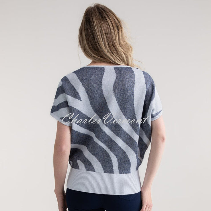 Marble Patterned Sweater - Style 7876-103 (Navy)