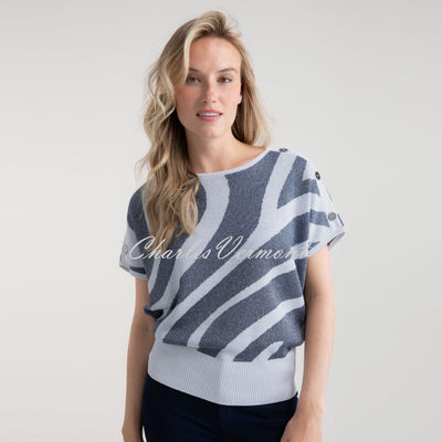 Marble Patterned Sweater - Style 7876-103 (Navy)