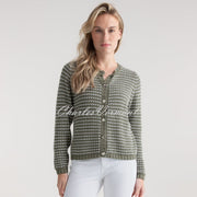 Marble Cardigan With Love Heart Pattern - Style 7880-123 (Khaki)