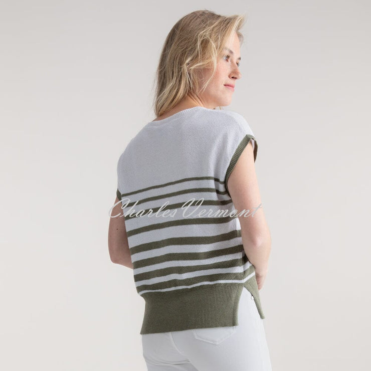 Marble Striped Sweater Top - Style 7881-123 (Khaki)