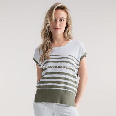 Marble Striped Sweater Top - Style 7881-123 (Khaki)