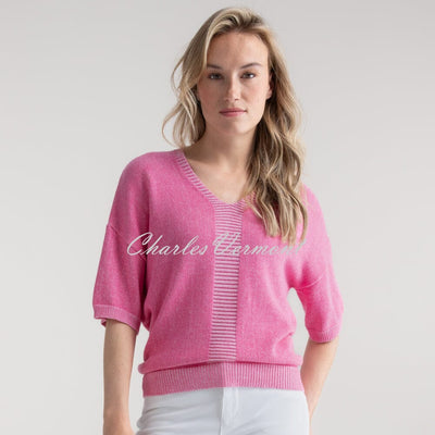 Marble V-Neck Sweater - Style 7884-194 (Pink)