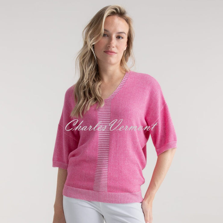 Marble V-Neck Sweater - Style 7884-194 (Pink)