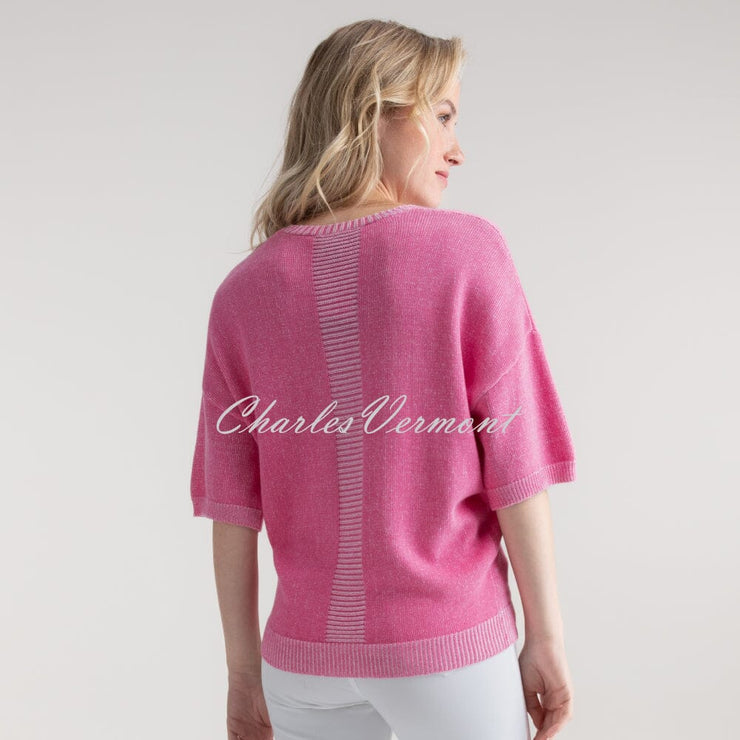Marble V-Neck Sweater - Style 7884-194 (Pink)