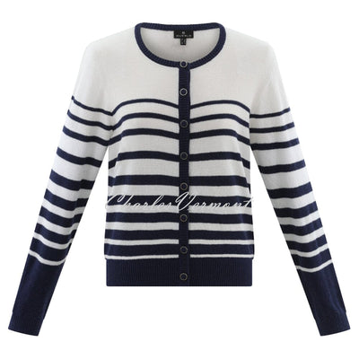 Marble Striped Cardigan - Style 7885-103 (Navy / White)